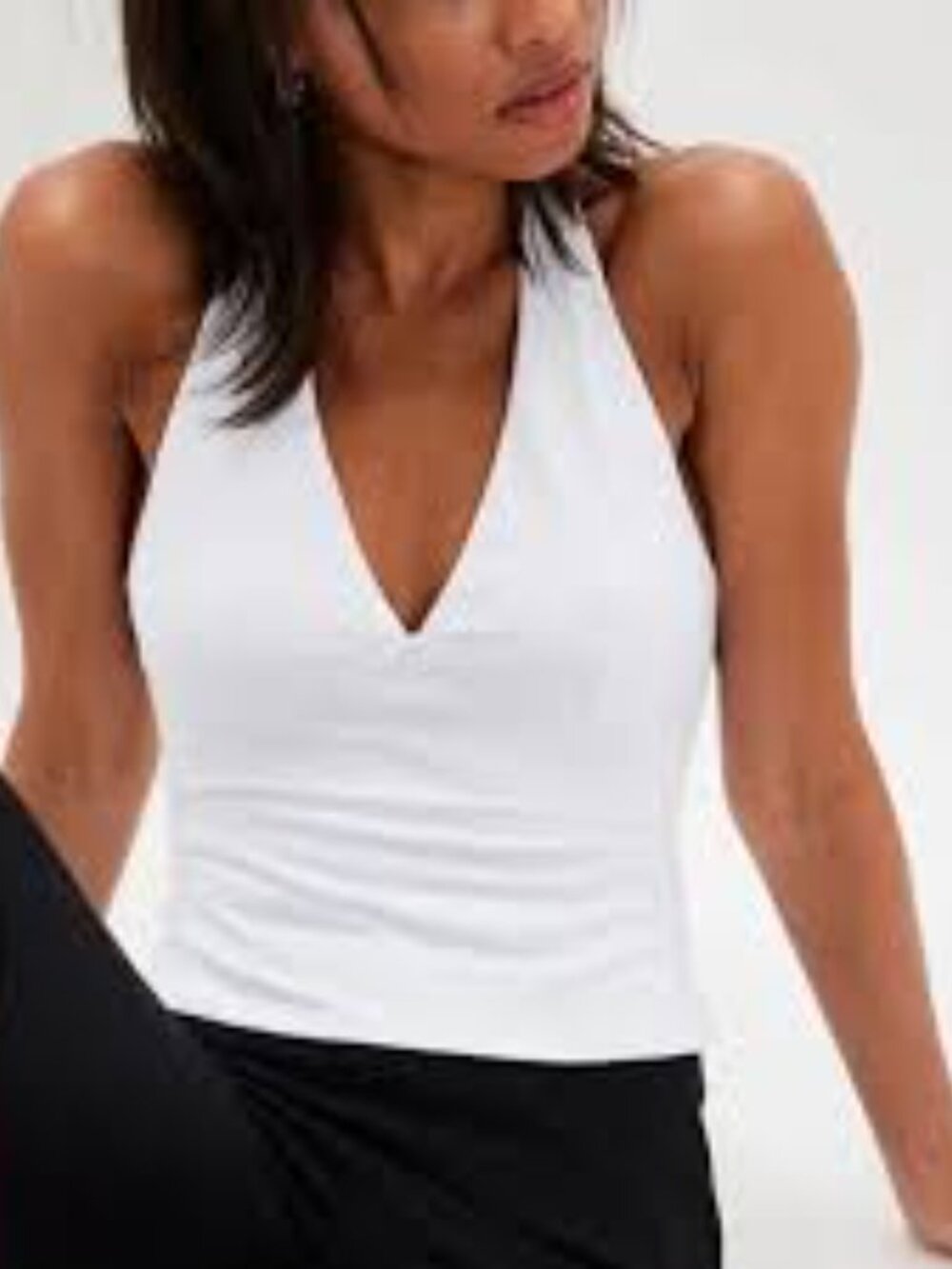 NWT Free People Still Here White Cropped Halter Top